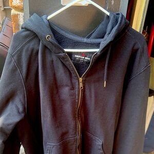 American Giant Black Hoodie with Zipper